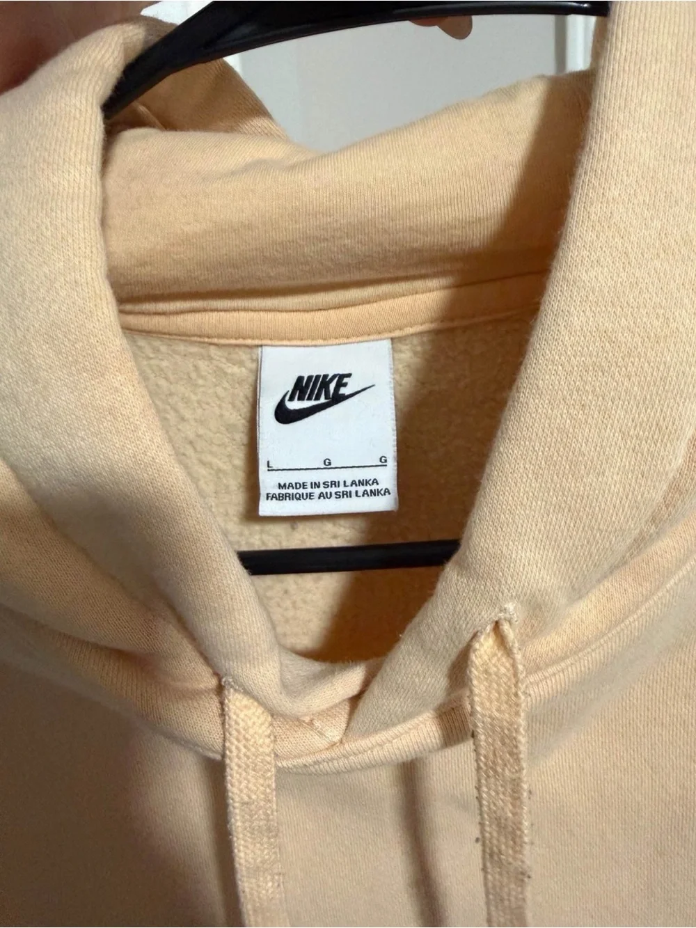Nike Men's Light Peach Pullover Hoodie with White Swoosh